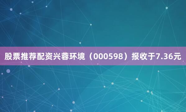股票推荐配资兴蓉环境（000598）报收于7.36元